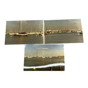 Lake Michigan Boat Harbor Found Photos Lot of 3 Vintage Snapshots 1988 Chicago